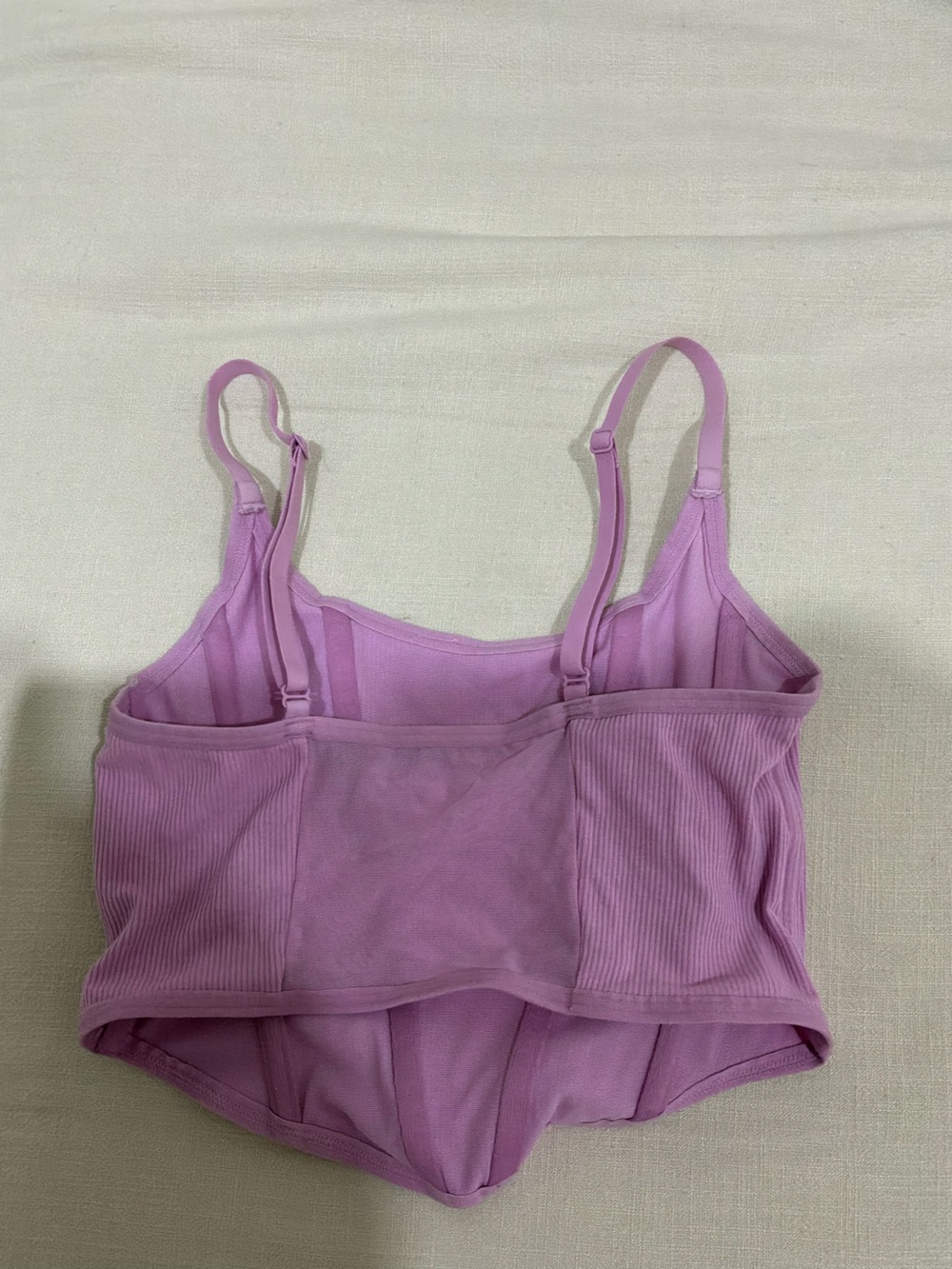 Lilac Ribbed Corset-Style Cami - Picture 2 of 2